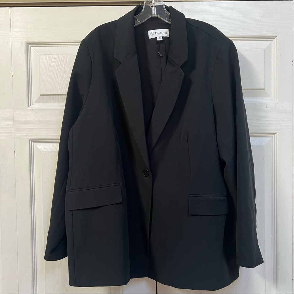 The Drop Black Blazer Business Jacket Women’s 4X